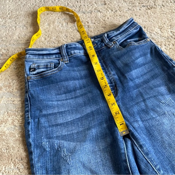 Kancan Distressed Skinny Jeans Medium Wash Ripped Holey Jeans High Rise: 9/28 - Picture 10 of 11